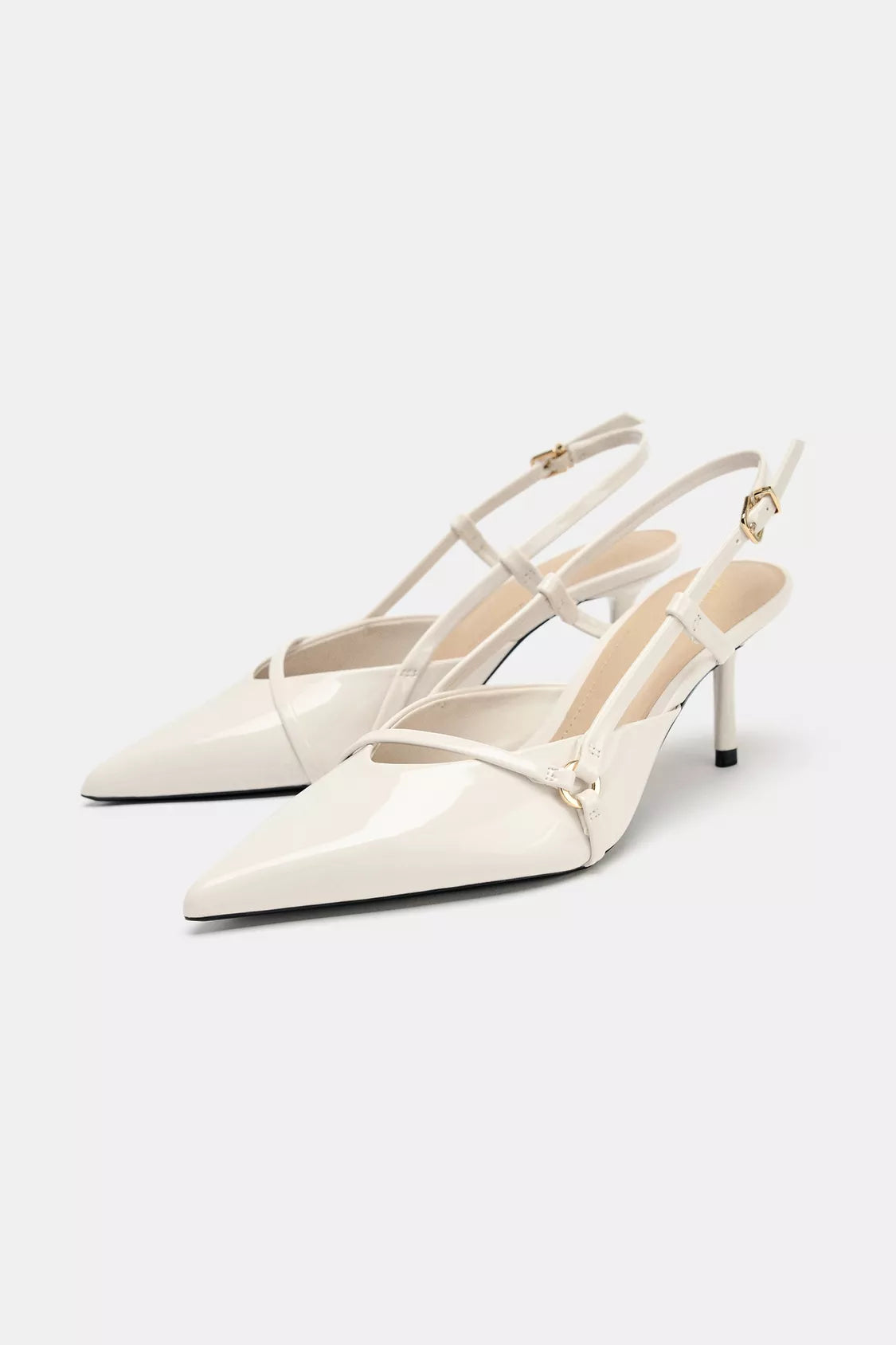 Zara White Peeptoe Heel