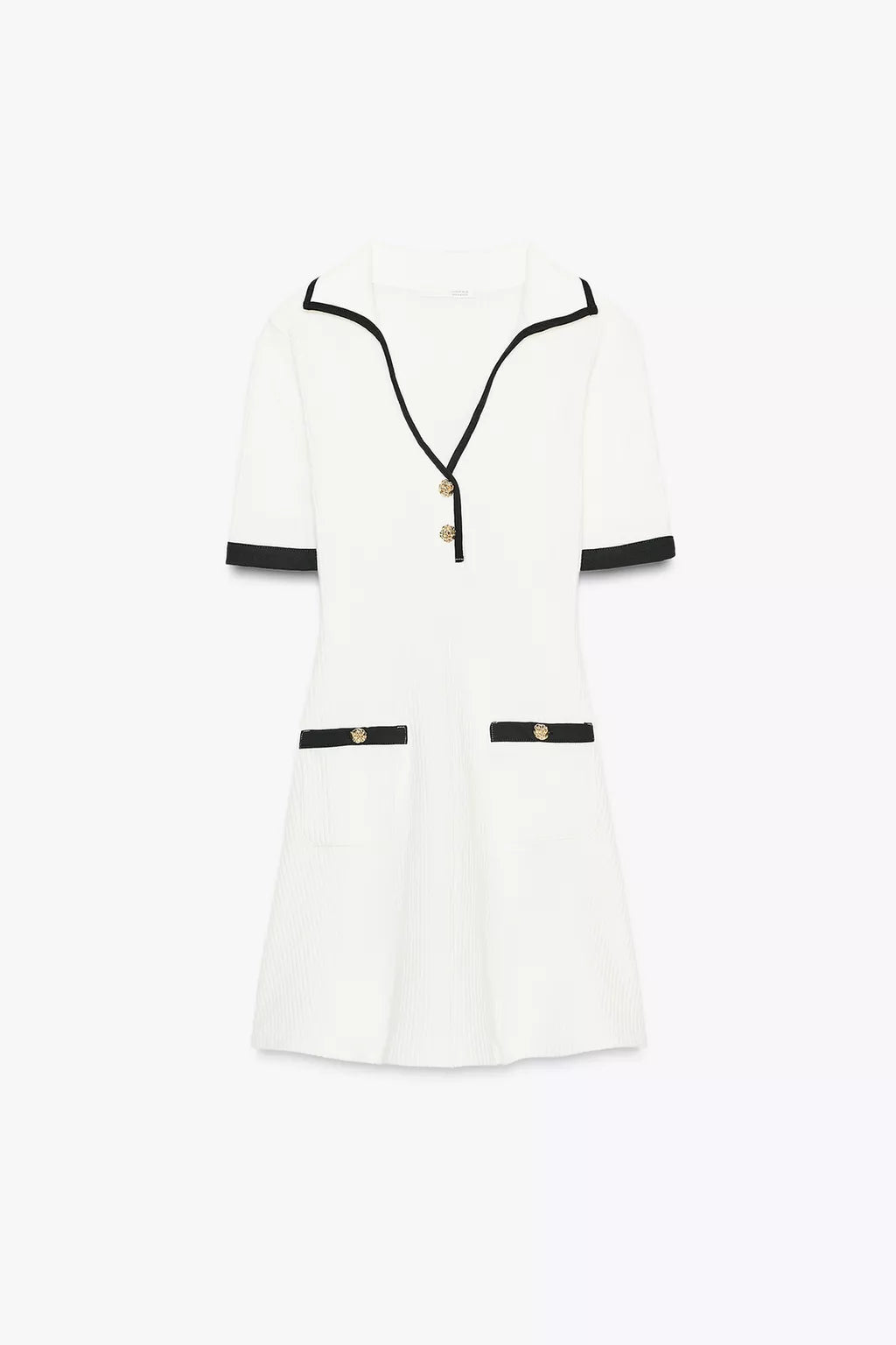 Zara Short White Ribbed Dress