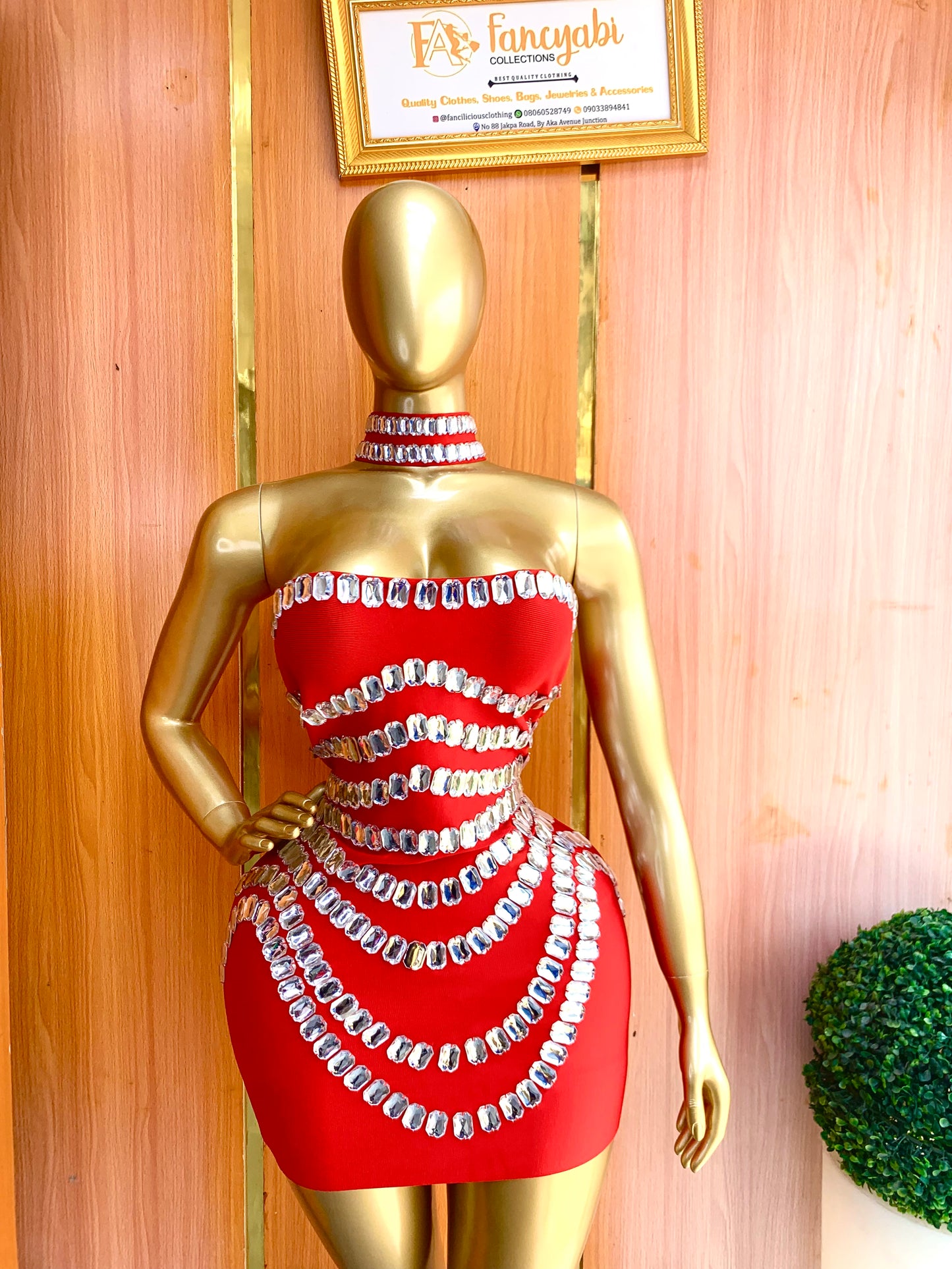 Fancy bandage red gown