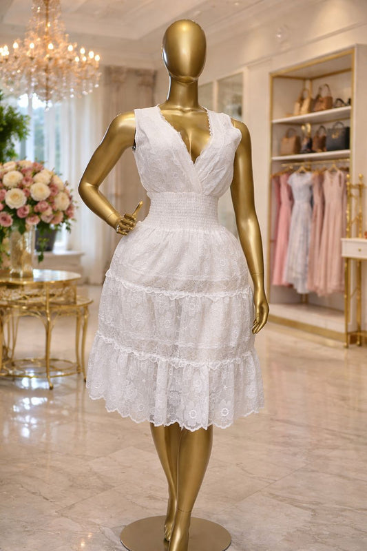 Fancy lace white gown
