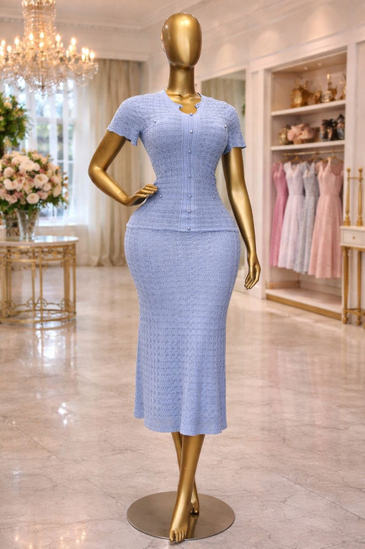 Fancy Sandro sky blue gown