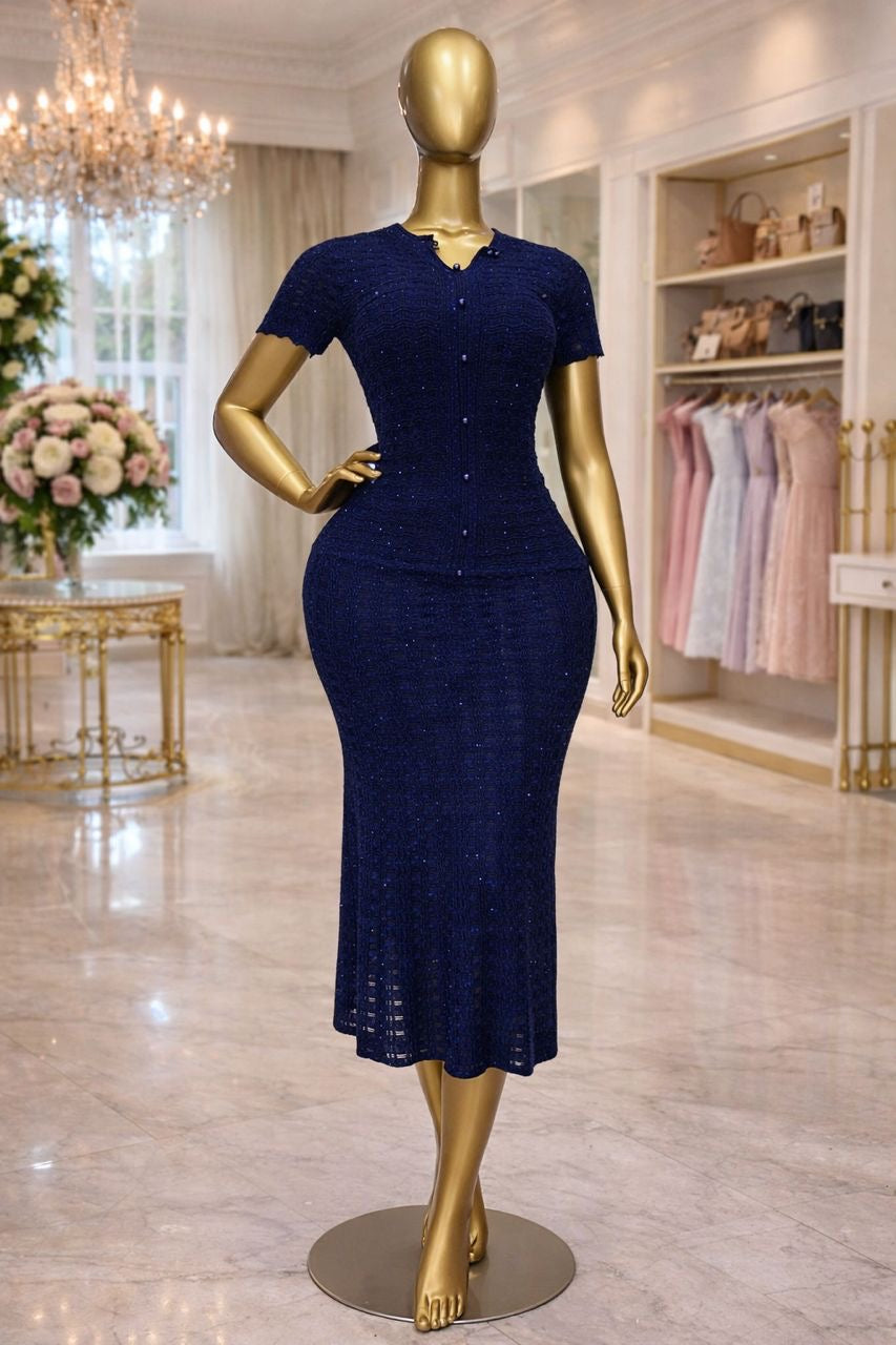 Fancy Sandro dark blue gown