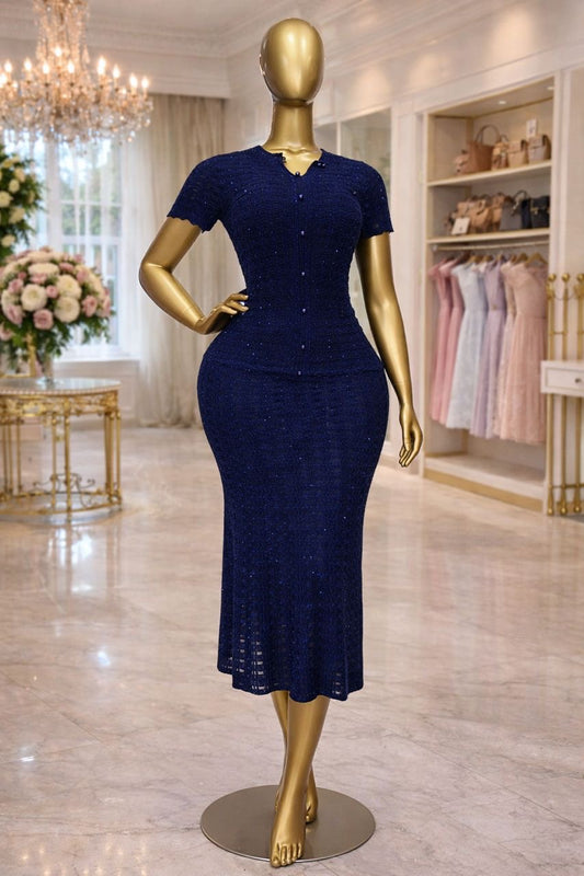 Fancy Sandro dark blue gown
