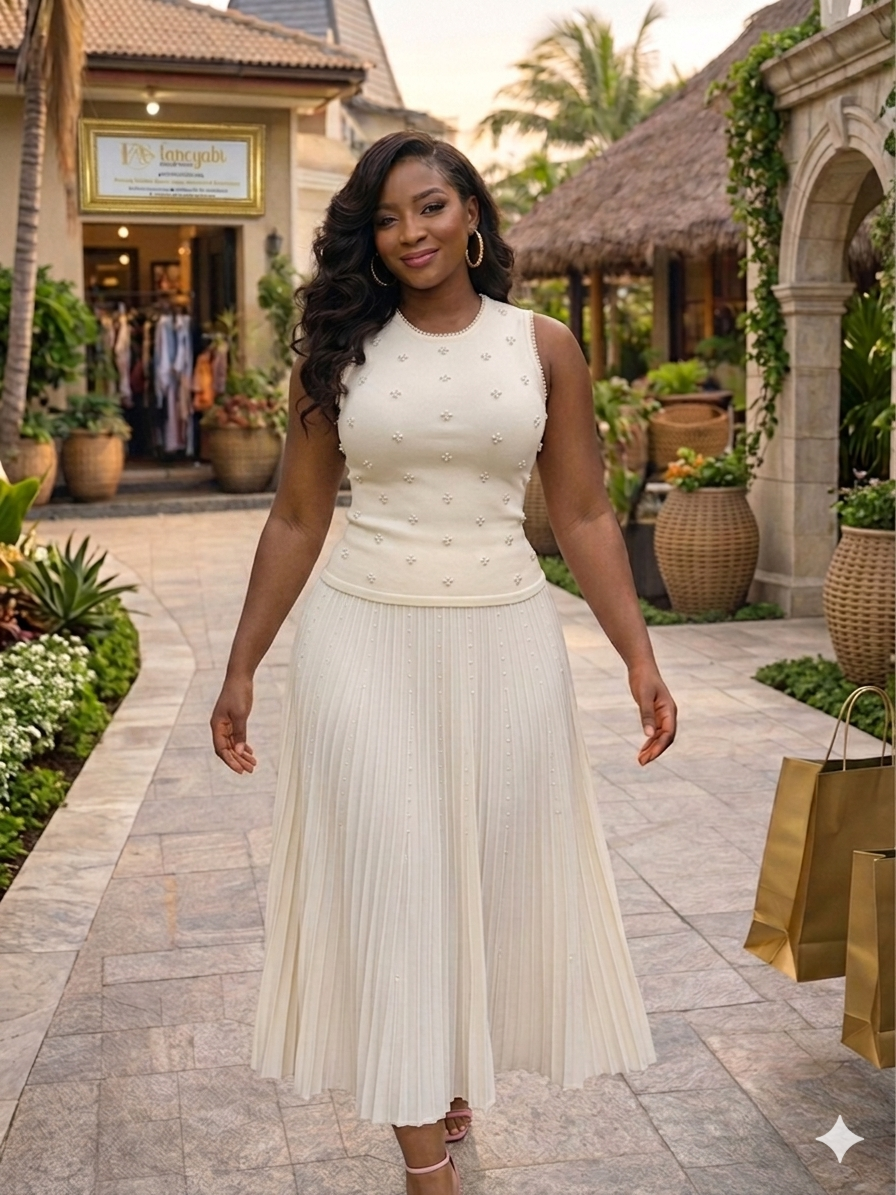 Sandro white gown with beads