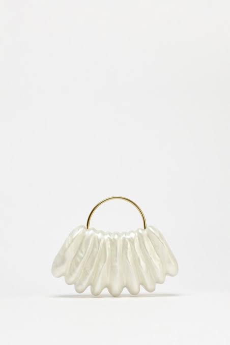Zara Acrylic White Clutch